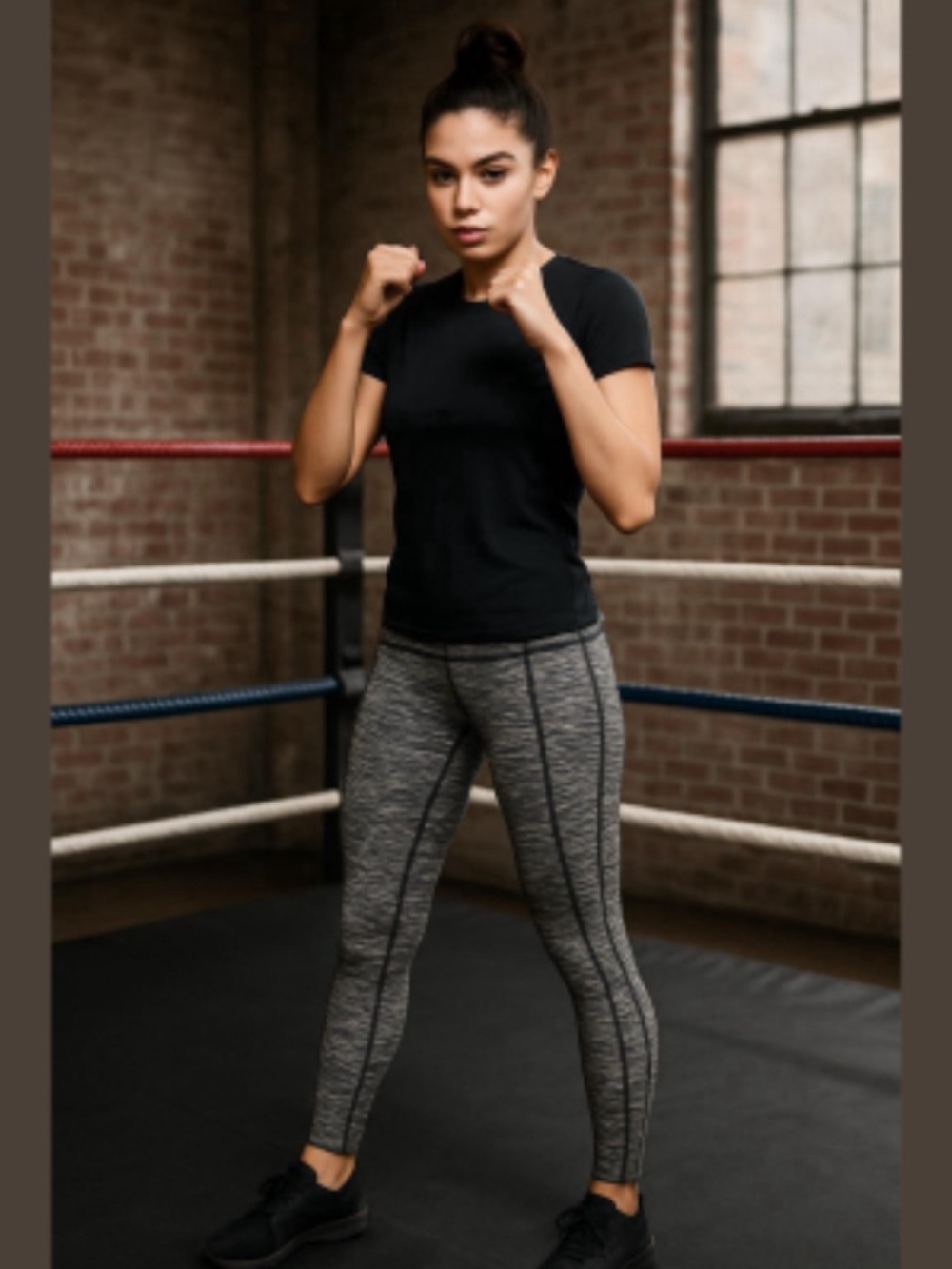 Victoria's Secret Sport Black & White Space-Dye Knockout Leggings